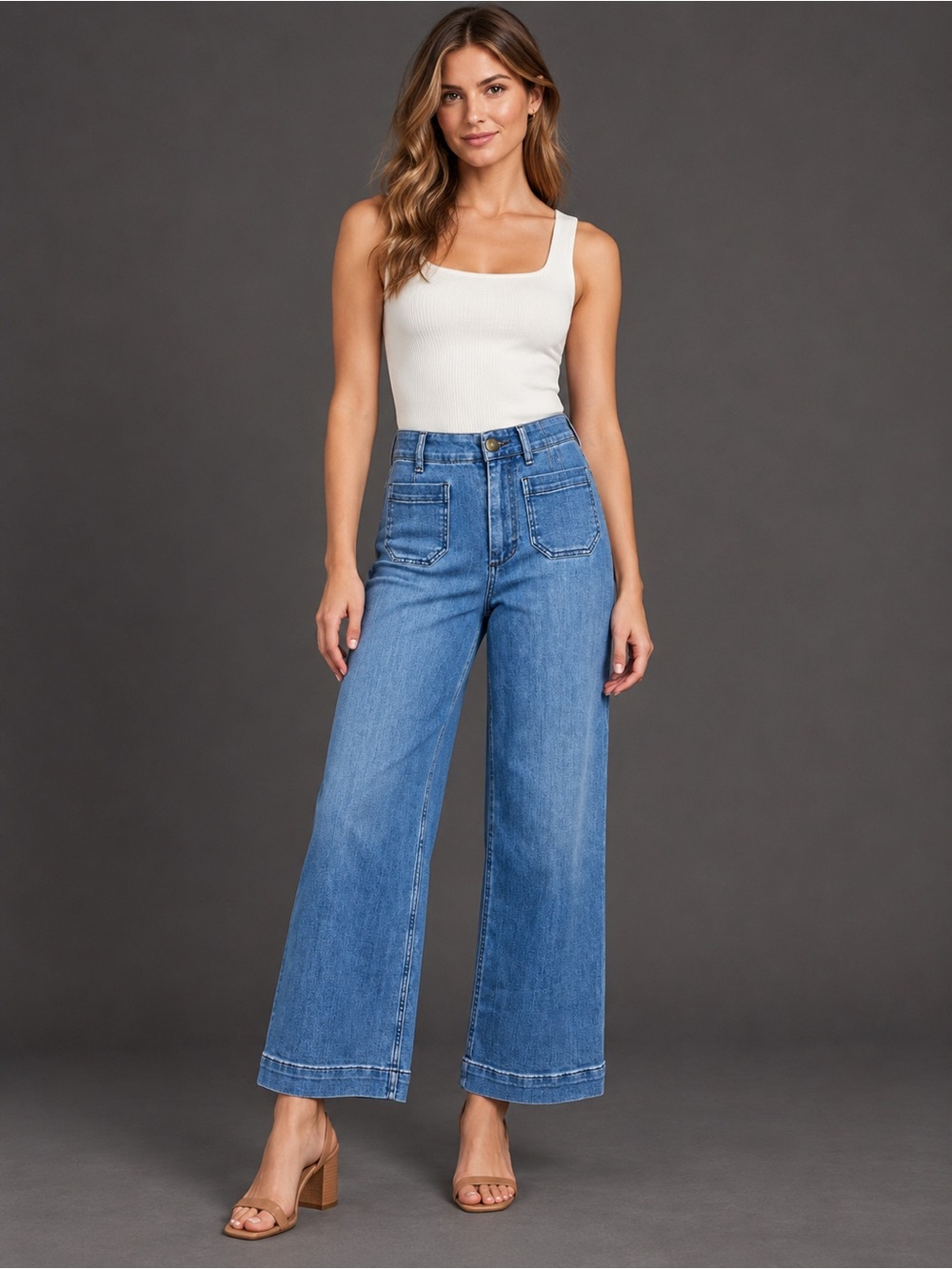 Pilcro The Skipper High Rise Wide Leg Jeans Size 0 Soft Stretch Denim